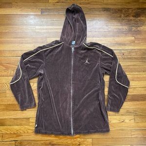 Vintage Y2K Air Jordan Jumpman Velour Full Zip Tracksuit Hoodie Sweatshirt Used